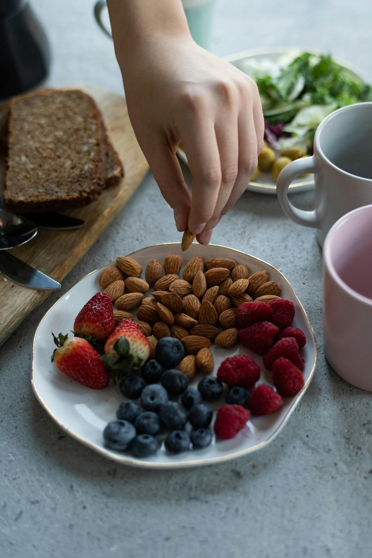 plate of fruit and nuts